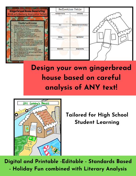 Christmas Activity for High School English | Gingerbread House Literary Analysis