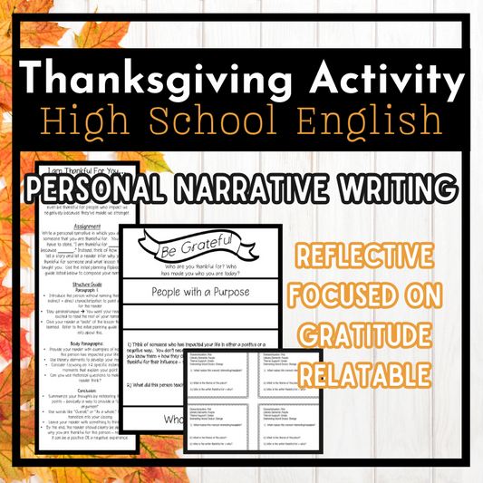 Thanksgiving Activity for Middle School and High School