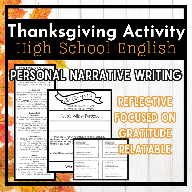 Thanksgiving Activity for Middle School and High School