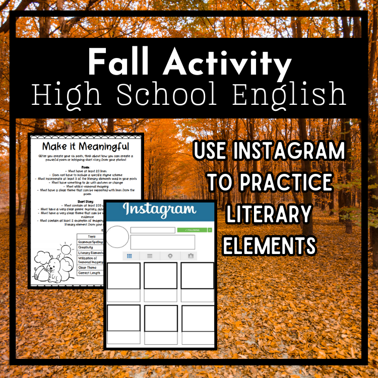 Literary Analysis Activity for High School | Fall Activity