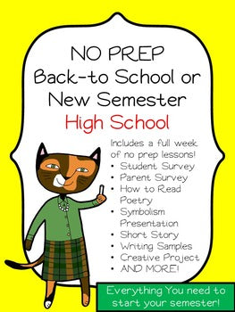 No Prep Lessons High School English - Back to School