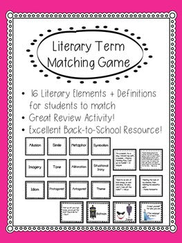 Literary Elements Matching Game