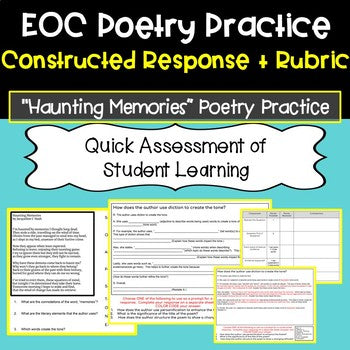 EOC Poetry Practice | Constructed Response Practice