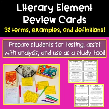 Literary Element Review Cards | ELA Test Prep
