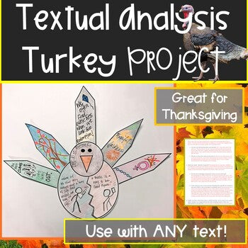 Thanksgiving Turkey Textual Analysis for ELA | Creative Thanksgiving ELA Project