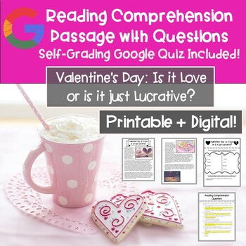 Valentine's Day Reading Comprehension Passage with Questions | EOC Prep
