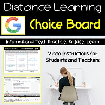 Distance Learning ELA | Informational Text Choice Board