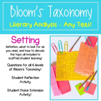 Teaching Setting with Bloom's Taxonomy - Literary Analysis