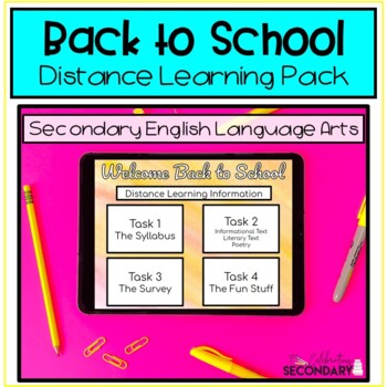 Back to School Distance Learning for ELA | Digital Learning Secondary ELA