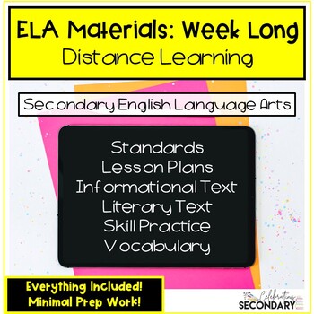 Distance Learning ELA | Entire Week Unit Vol. 1 | ELA Distance Learning
