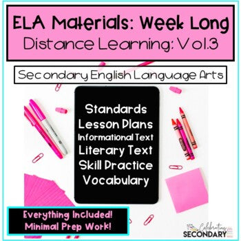 Distance Learning ELA | Entire Week Unit Vol. 3 | ELA Distance Learning