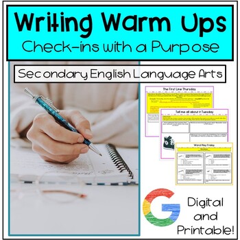 English Bell Ringers | Writing Warm Ups | Digital and Printable Writing Warm Ups