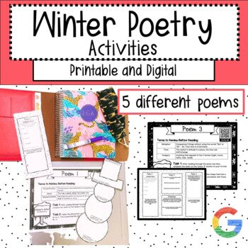Winter Poetry | Winter Activities Digital and Printable