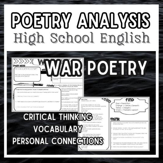 Poetry Analysis for High School: War Poetry