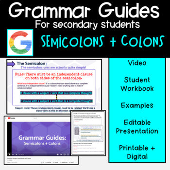 High School Grammar Practice - Semicolons and Colons - ACT Practice