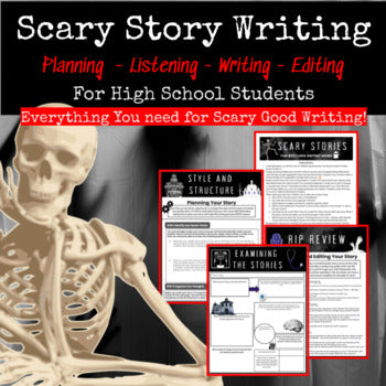 Writing Scary Stories Lesson Plan for High School | Halloween Lesson OR ANY Time Lesson